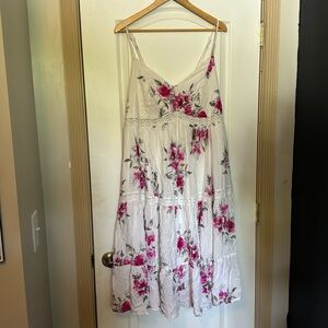 White and Pink Floral Dress